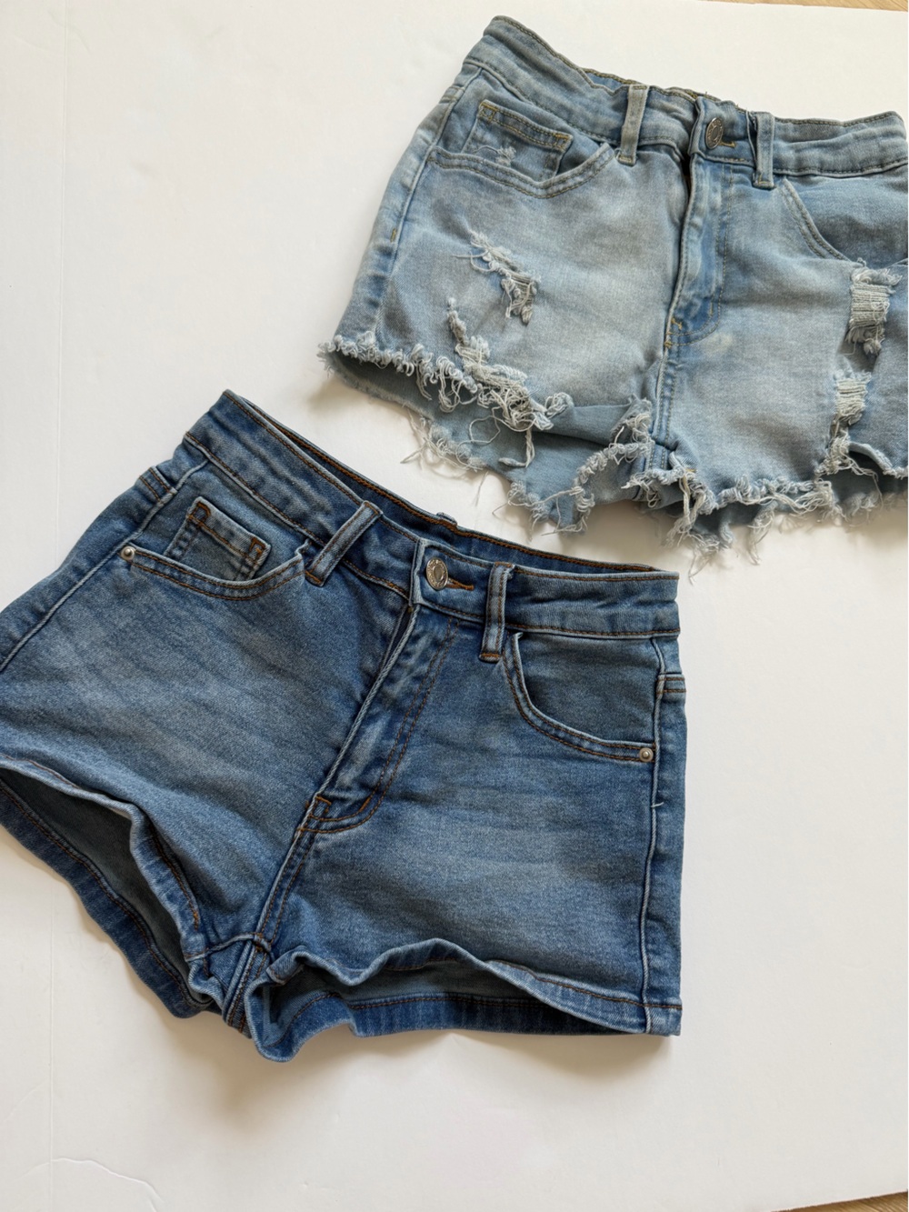 Denim Women’s Shorts - Light Blue & Medium Blue xs